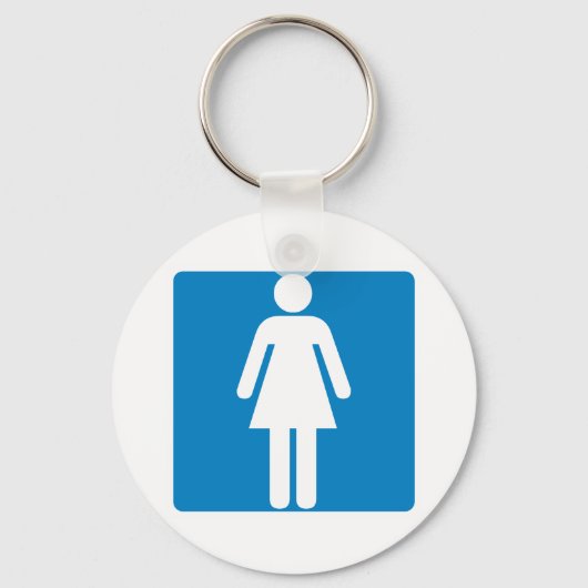 Women's Restroom Highway Sign Schlüsselanhänger (Vorderseite)