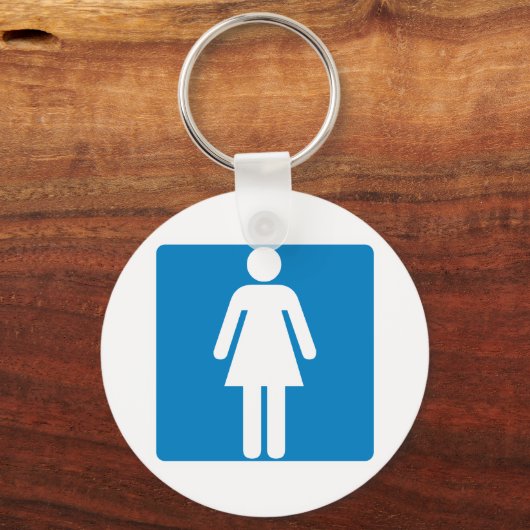 Women's Restroom Highway Sign Schlüsselanhänger (Vorderseite)