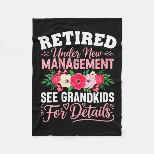 Womens Retired Under New Management See Grandkids Fleecedecke (Vorderseite)