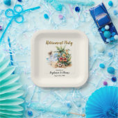 Women's Retirement Beach Aloha Blume Party Pappteller (Party)