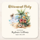 Women's Retirement Beach Aloha Blume Party Rechteckiger Pappuntersetzer (Vorderseite)