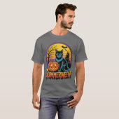Womens Retro Black Cat Spooky Cute Art Summerween T-Shirt (Vorne ganz)