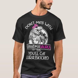 Womens Retro Don't Chaos mit Großmasaurus Sie werd T-Shirt