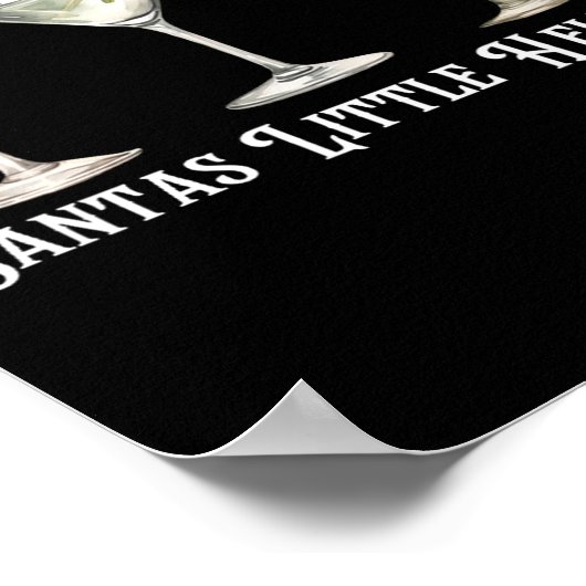 Womens Retro Funny Santa's Little Helper Martini M Poster (Ecke)