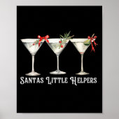 Womens Retro Funny Santa's Little Helper Martini M Poster (Vorne)