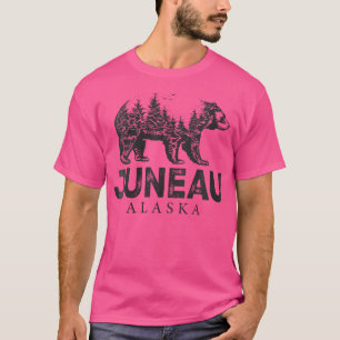 Womens Retro Juneau Alaska Grizzly Bear Nature Hik T-Shirt