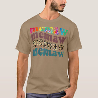Womens Retro Leopard Memaw Gesegnetes Memaw Funny T-Shirt