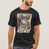 Womens Retro Meowdy Cat funny Howdy Meme Western C T-Shirt (Vorderseite)