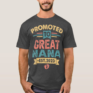 Womens Retro Promoted To Great Nana Est 2023  T-Shirt