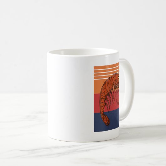 Womens Retro Shrimp Vibes Funny Marine Seafood Hum Kaffeetasse (VorderseiteRechts)