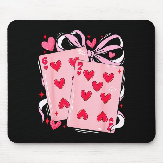 Womens Retro Six Seven 67 Meme Valentines Day Play Mousepad (Vorne)