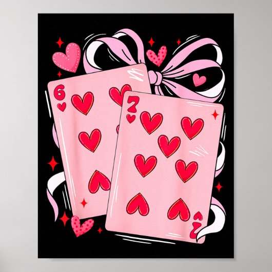 Womens Retro Six Seven 67 Meme Valentines Day Play Poster (Vorne)