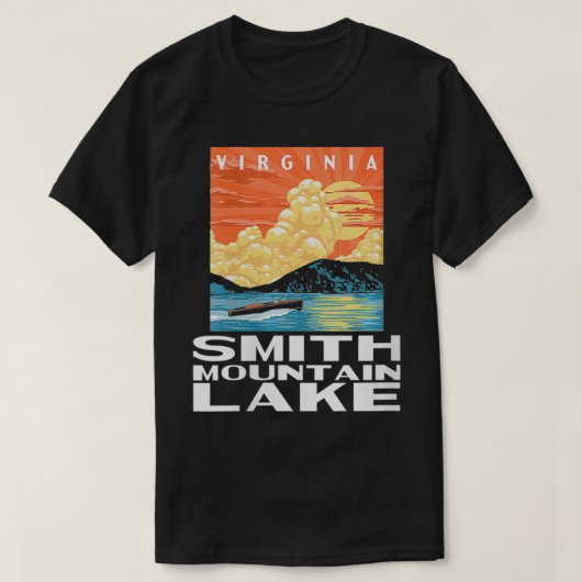 Womens Retro Smith Mountains Lake Virginia WPA Sty T-Shirt (Design vorne)