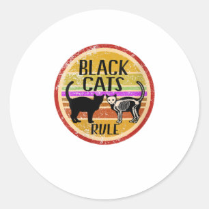 Womens Retro Vintag Halloween Beängstigend Black c Runder Aufkleber