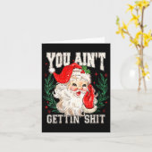 Womens Retro You Ain't Getting Funny Santa Face Ch Karte (Gelbe Blume)