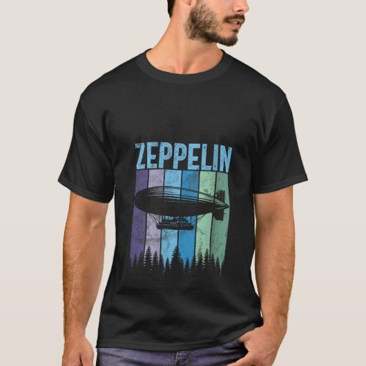 Womens Retro Zeppelin 70er 80er Dirigible Airship T-Shirt (Vorderseite)