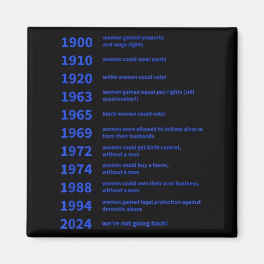 Women's Rights Gained By Date Motivation Magnet (Vorne)
