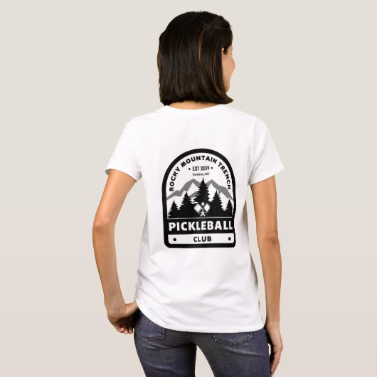 Womens Rocky Mountain Trench Pickleball Club T-Shirt (Schwarz voll)