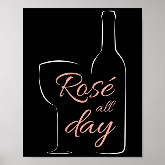 Womens Rose All Day Elegant Connoisseur Wine Lover Poster (Vorne)
