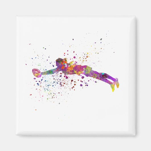 Women's rugby in watercolor magnet (Vorne)