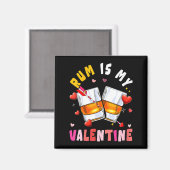 Women's Rum Is My Valentine Hearts Matching Drinke Magnet (Vorderseite/Rückseite)