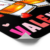 Women's Rum Is My Valentine Hearts Matching Drinke Poster (Ecke)