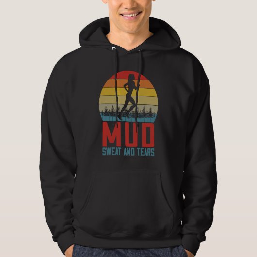 Womens Running Saying Mud Sweat And Tears Trail R Hoodie (Vorderseite)