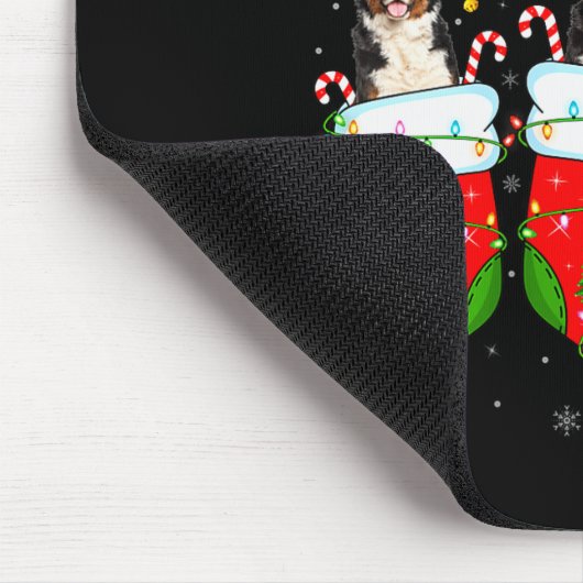 Womens Saint Bernard Dog In Christmas Socks Funny Mousepad (Ecke)