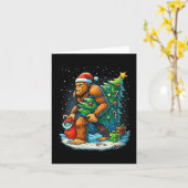 Womens Santa Bigfoot Christmas Tree Sasquatch Xmas Karte (Gelbe Blume)