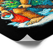 Womens Santa Bigfoot Christmas Tree Sasquatch Xmas Poster (Ecke)