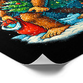 Womens Santa Bigfoot Christmas Tree Sasquatch Xmas Poster (Ecke)