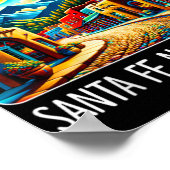 Womens Santa Fe New Mexico - Expressionism Art - V Poster (Ecke)