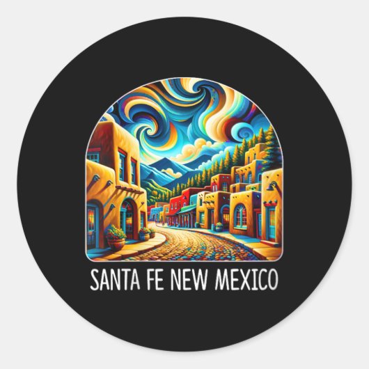 Womens Santa Fe New Mexico - Expressionism Art - V Runder Aufkleber (Vorderseite)