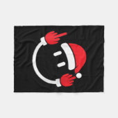 Womens Santa Middle Finger Flip Off _ Christmas Pr Fleecedecke (Vorderseite (Horizontal))