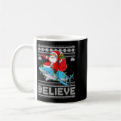 Womens Santa Riding Shark Ugly Christmas Sweater B Kaffeetasse (Links)