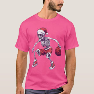 Womens Santa Skeleton Basketball spielen - Hallowa T-Shirt