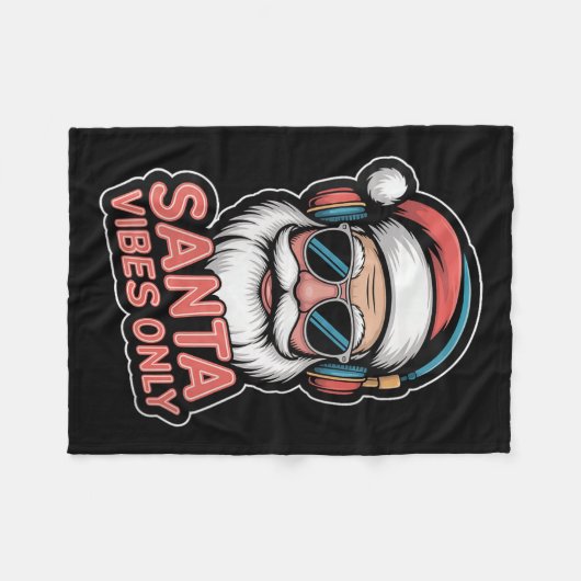 Womens Santa Vibes Only Funny P Culture Christmas Fleecedecke (Vorderseite (Horizontal))