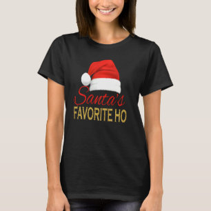 Womens Santa's Lieblingsheld Ho Funny Santa's Hat  T-Shirt
