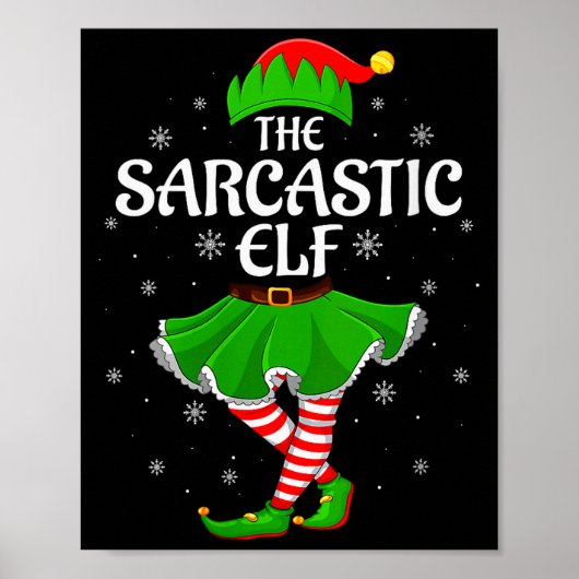 Womens Sarcastic Elf Christmas Family Girls Women Poster (Vorne)