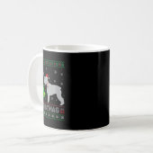 Womens Schnauzer Dog Xmas Tree Lighting Ugly Chris Kaffeetasse (Vorderseite Links)