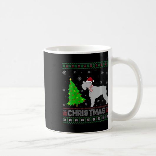 Womens Schnauzer Dog Xmas Tree Lighting Ugly Chris Kaffeetasse (Rechts)