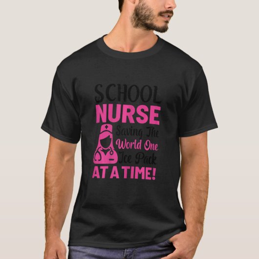 Womens School Nurse Saving The World One Ice Pack T-Shirt (Vorderseite)