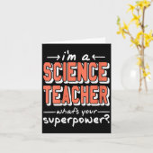 Womens Science Teacher Superwer Funny Nerd Pride V Karte (Gelbe Blume)