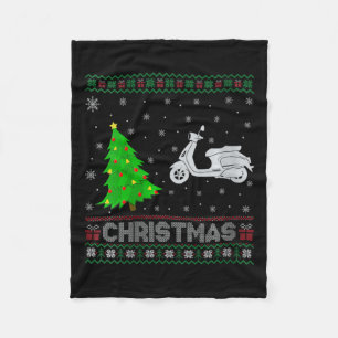 Womens Scooters Xmas Tree Lighting Ugly Weihnachte Fleecedecke