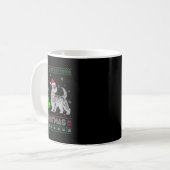 Womens Scottie Dog Xmas Tree Lighting Ugly Christm Kaffeetasse (Vorderseite Links)
