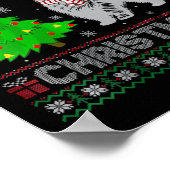 Womens Scottie Dog Xmas Tree Lighting Ugly Christm Poster (Ecke)