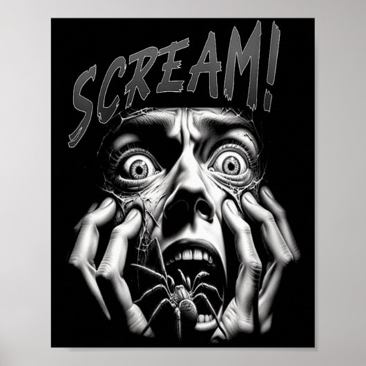 Womens Scream Horror Face Sder Terror Creepy Arach Poster (Vorne)