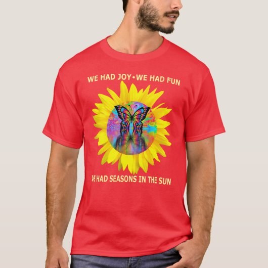 Womens Seasons in the Sun Retro 70s Lyrics Butterf T-Shirt (Vorderseite)