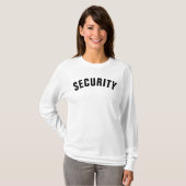 Womens Security Long Sleeve doppelseitig weiß T-Shirt (Vorne ganz)