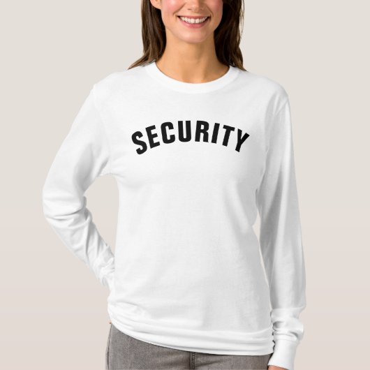 Womens Security Long Sleeve doppelseitig weiß T-Shirt (Vorderseite)
